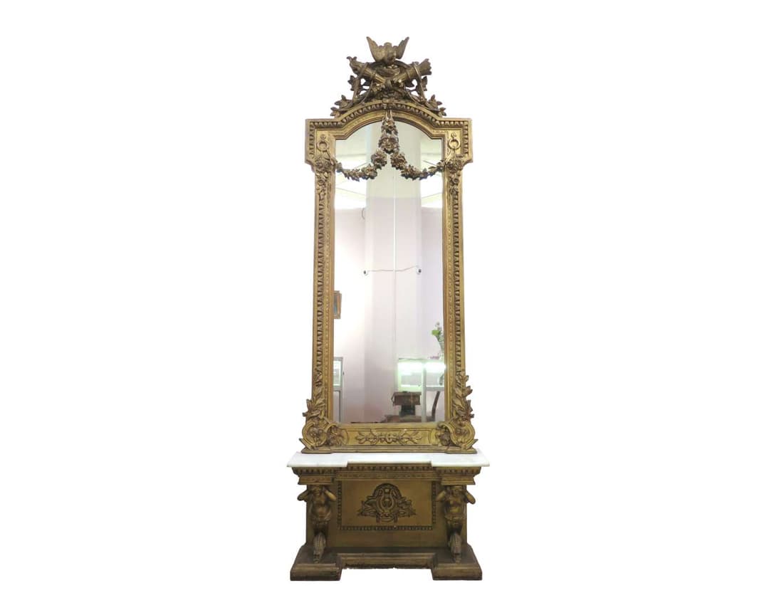 A hall mirror with trumeau, France, 1st half 20th century