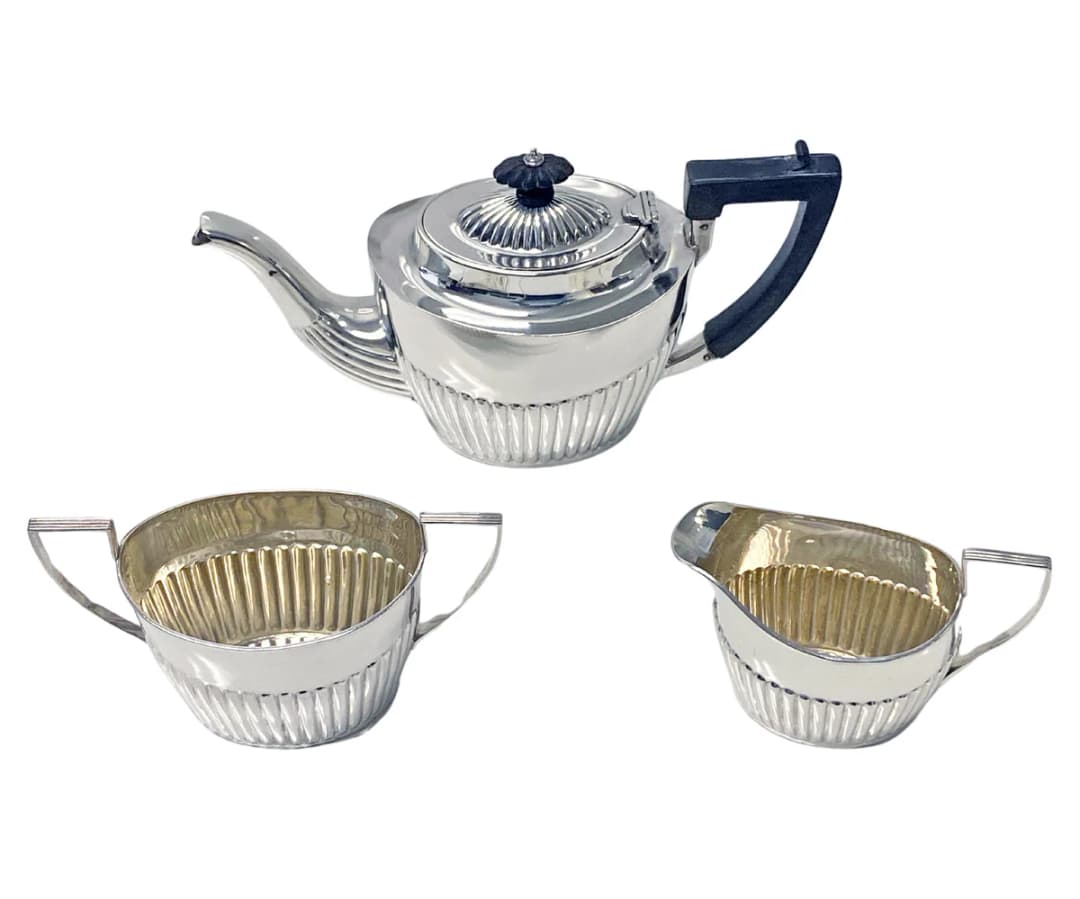 English Silver Tea Set Birmingham 1896 John Millwood Banks