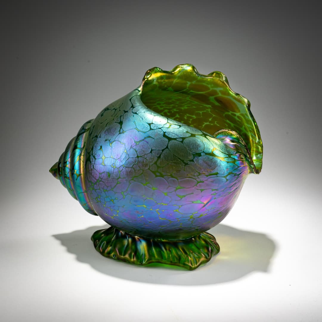 Lötz Wwe., Klostermühle 'Papillon'-Muschelvase, 1898