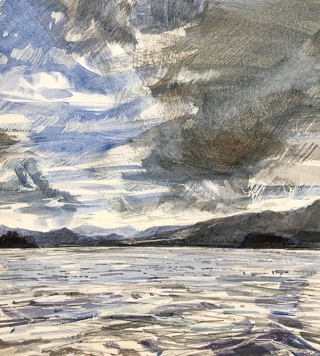 Clouds on Derwentwater by Sarah Carrington
