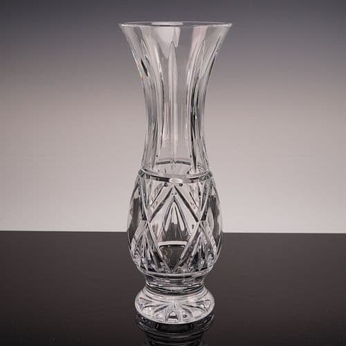 Slovenian 24 percent Lead Crystal Clear Cut Flower Vase