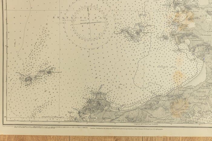 China - China, Gulf of Liau Tung – “Fort Head to Kinchau including Kwantung Bay”; British Admiralty Hydrographic - British Admiralty Hydrographic Chart No. 2833 – China, Gulf of Liau Tung – “Fort Head to Kinchau - 1861-1880