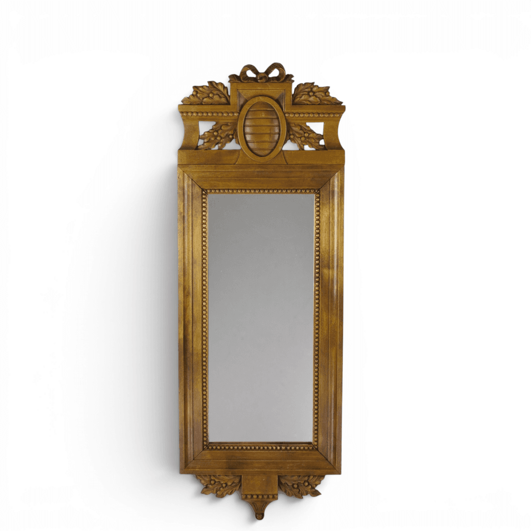 SPEGEL, gustaviansk stil, skuren dekor, 18/1900-tal.