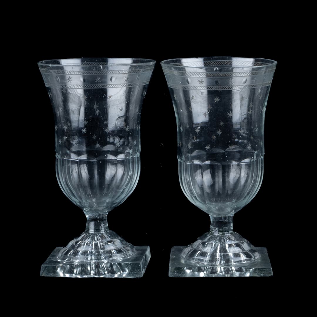 GLASS, 2 piezas, la primera mitad del siglo XIX
