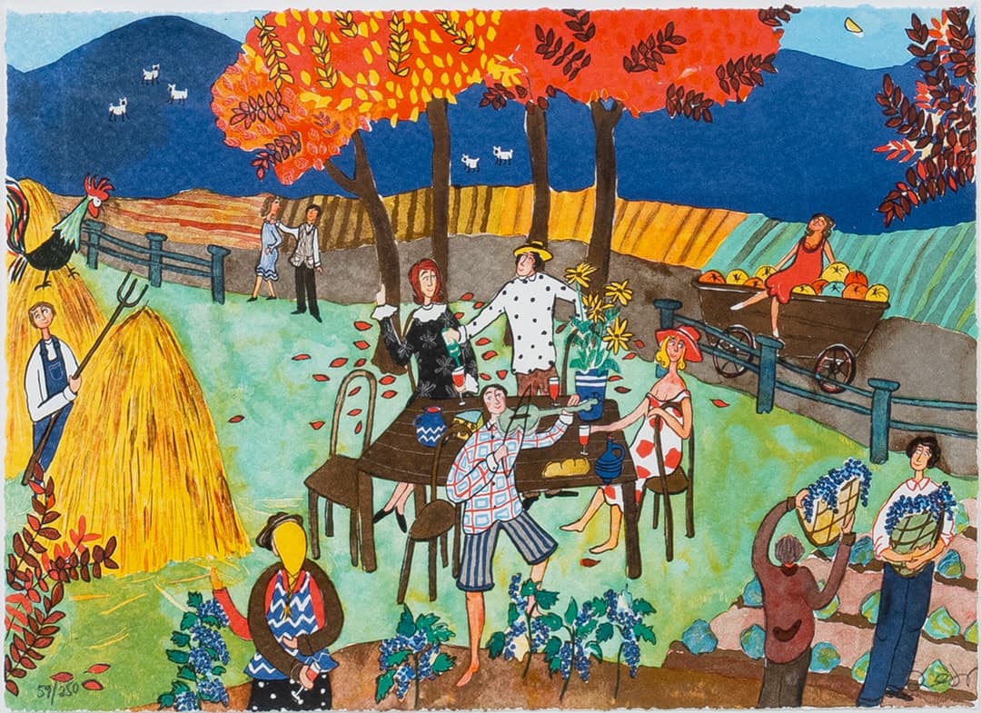 MARIKA LANG (nacida en 1961), litografía en color, firmada y numerada 59/250