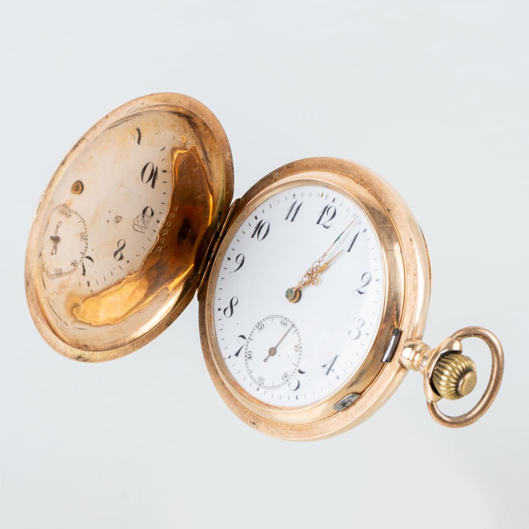 RELOJ DE BOLSILLO, ORO 14 QUILATES, principios del siglo XX