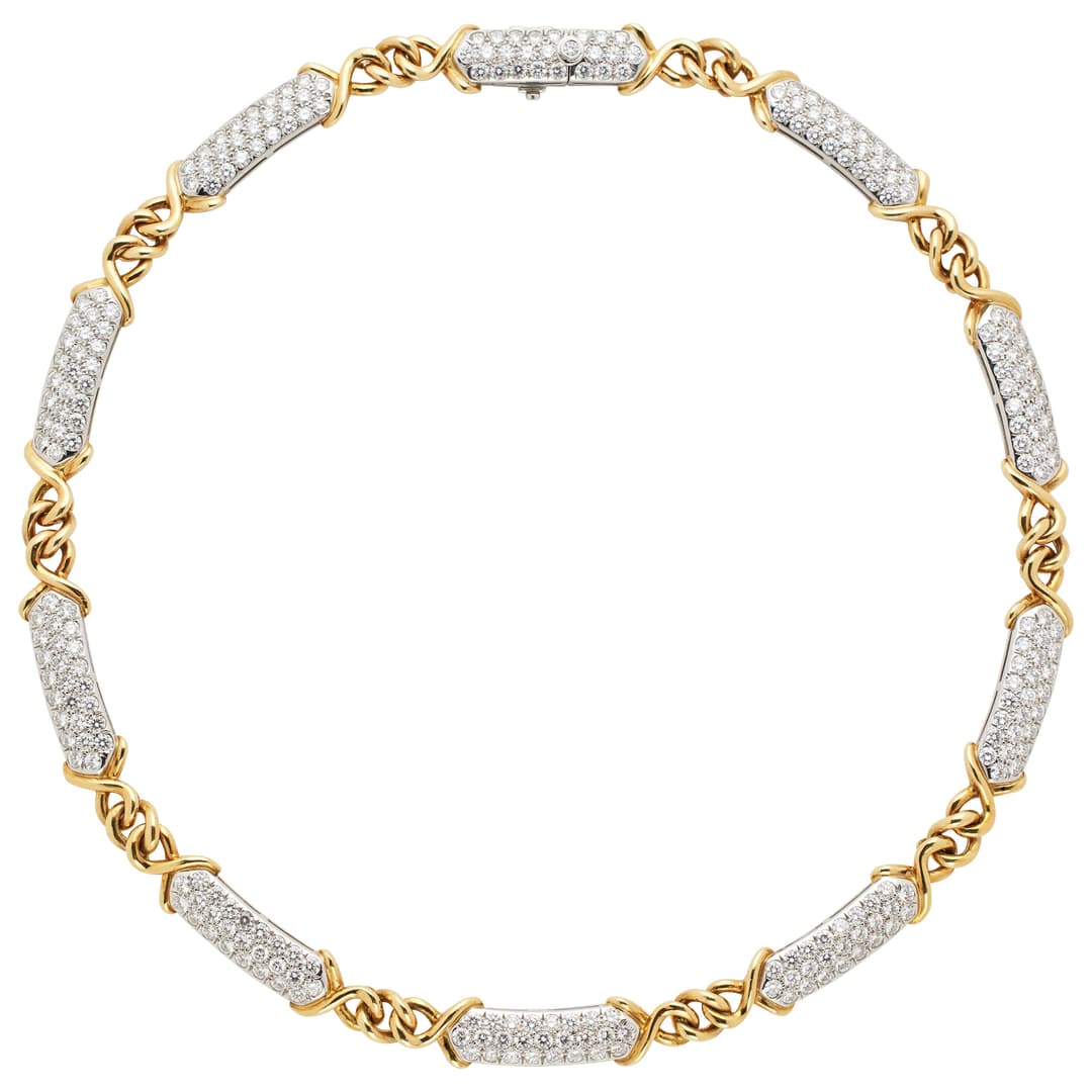 Platinum, Gold and Diamond Sutton Necklace