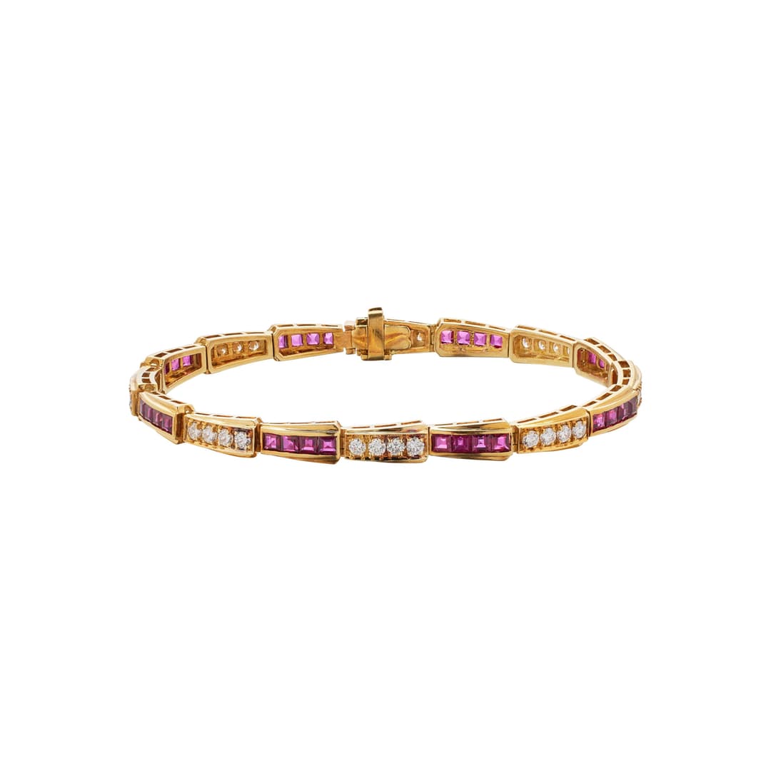 Gold, Ruby and Diamond Bracelet