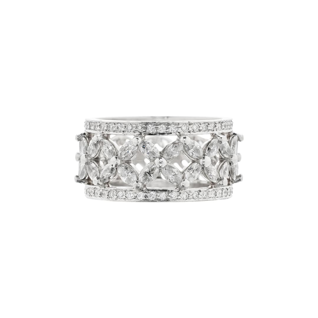 Platinum and Diamond Victoria Band Ring