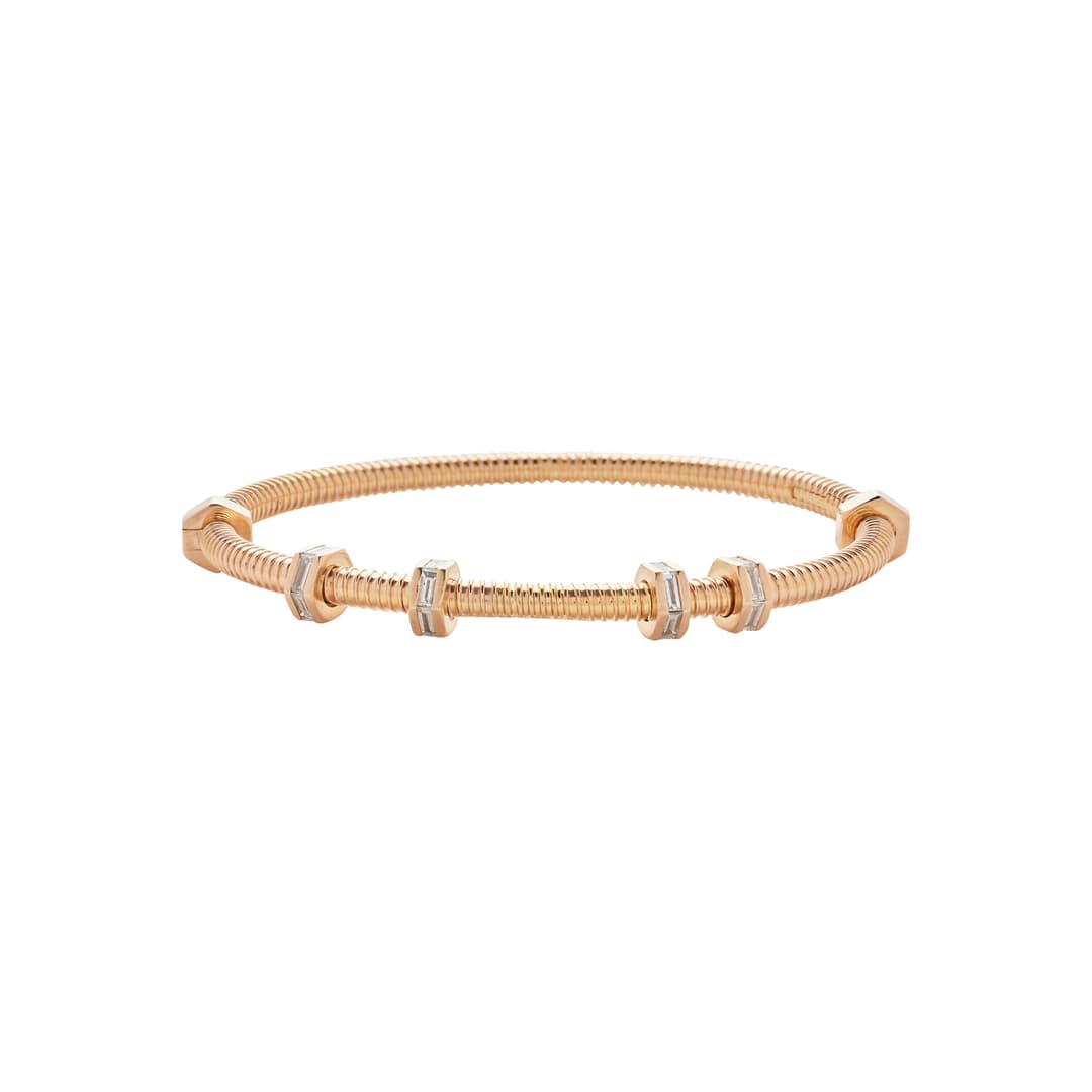 Rose Gold and Diamond Écrou Bangle Bracelet