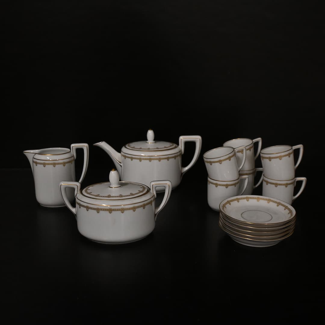 Moccaservis, 14 delar, porslin, Rosenthal, Tyskland.