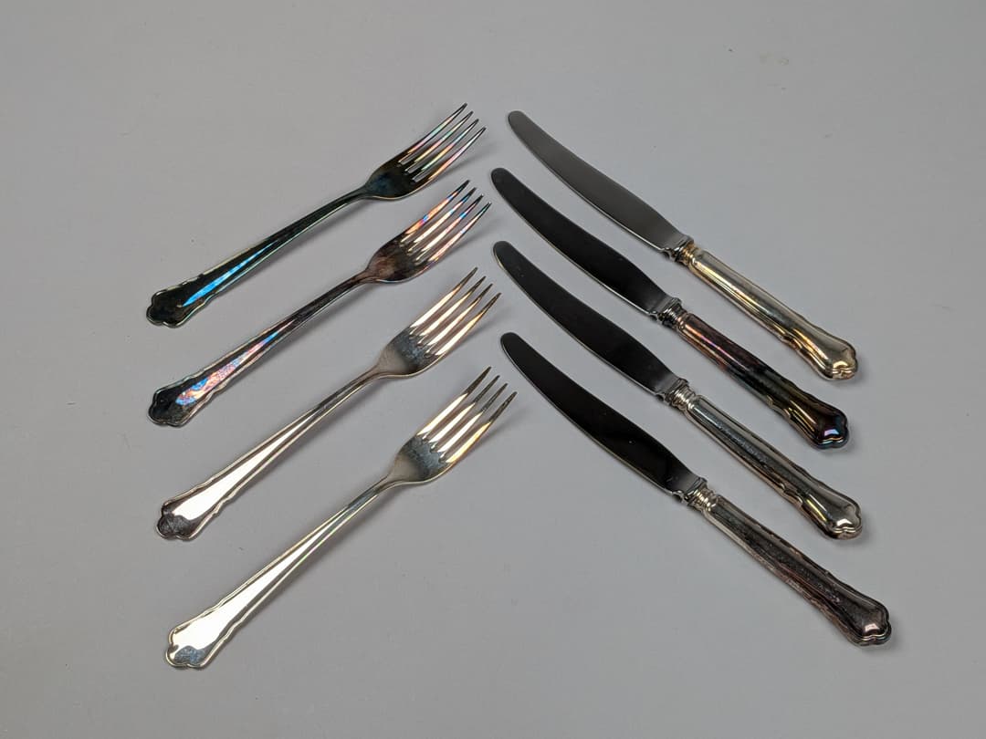 Silverbestick, "Chippendale" 8 delar