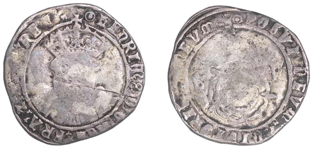 Henry VIII (1509-1547), Third coinage, Testoon, Tower, mm. pellet-in-annulet