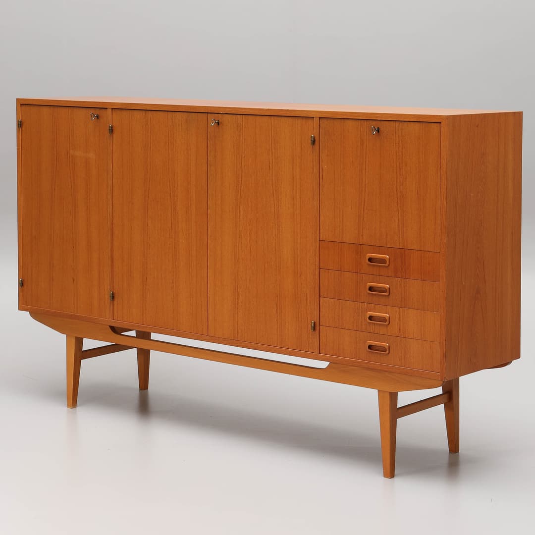 SIDEBOARD, teakfanér, "Råby", Ikea, 1962 år katalog.