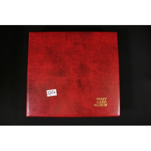 Postcard album containing World War One and World War Two mi...