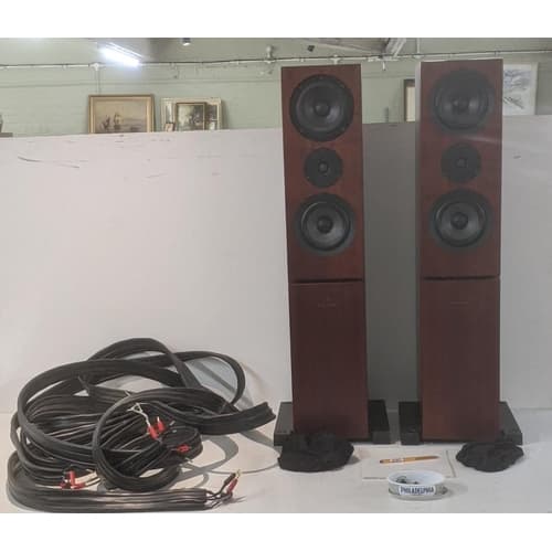 A pair of Linn Kaber floor speakers with spikes and manual, ...