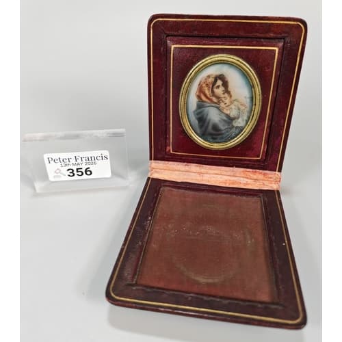 Early 20th century leather cased portrait miniature depictin...