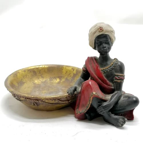 Novelty blackamoor figural dish - 23cm across x 13.5cm high