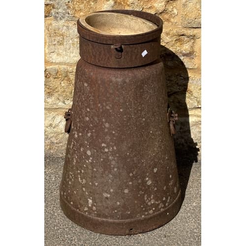 A large metal milk pail, 80cmH
