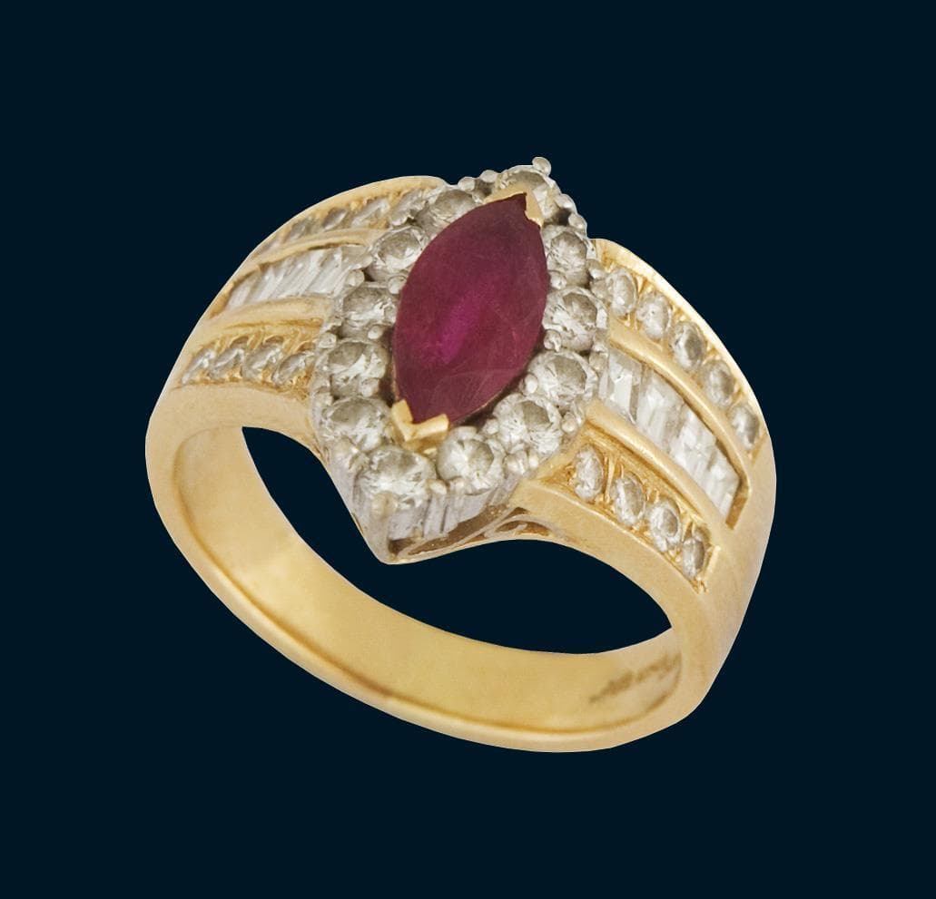 Ruby diamond ring. Aberdeen Jewelry Factory LTD.