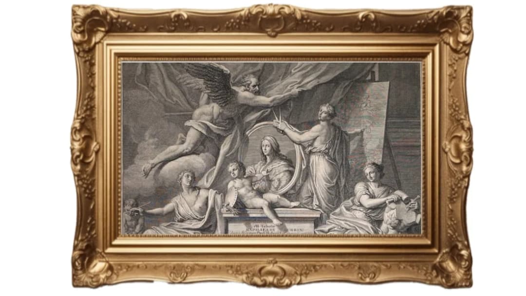 Etching, copper engraving - Seven Cards of Raphael
