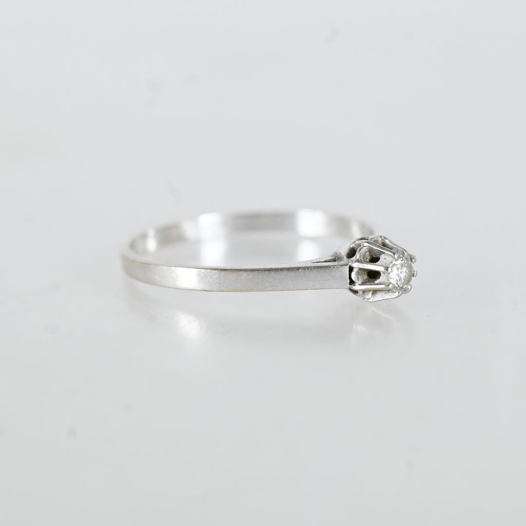 Ring med 1 diamant, 0,10 CT, Guld 18K