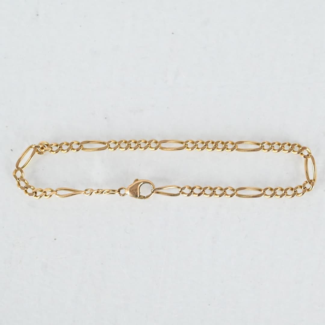 Armband, Figaro länk, Guld 18K