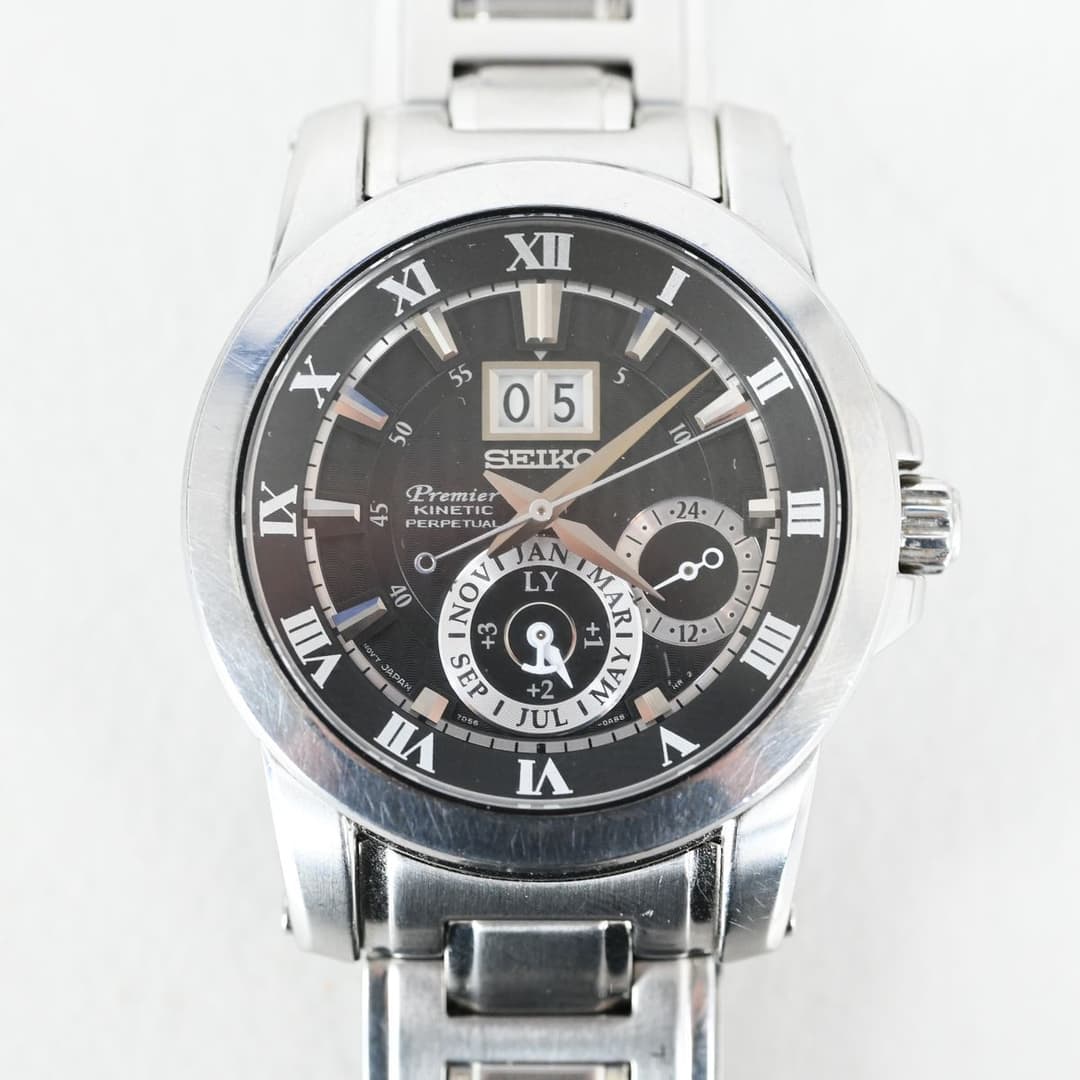 Seiko Premier Kinetic Perpetual, Herrur, stål