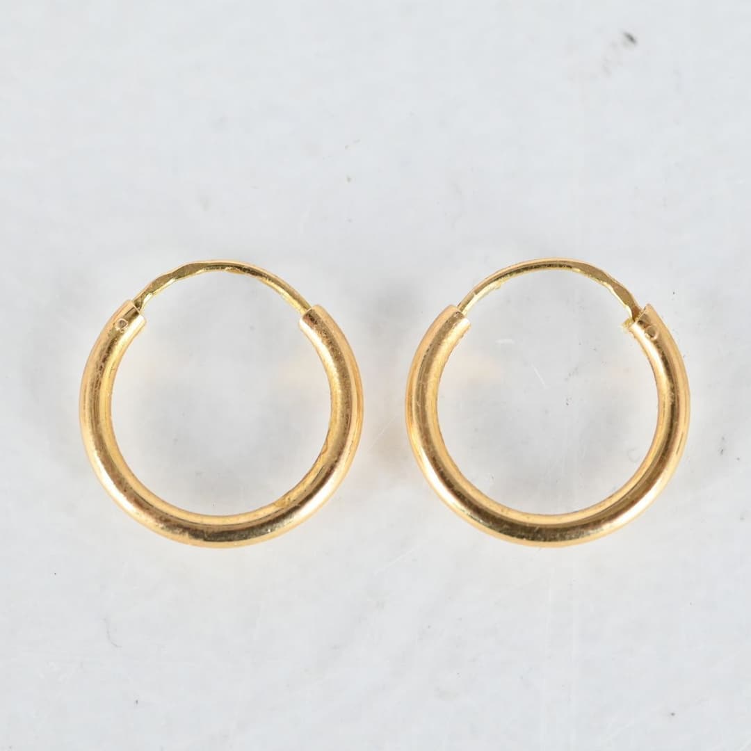 Örhängen 1 par, Creoler, Guld 18K
