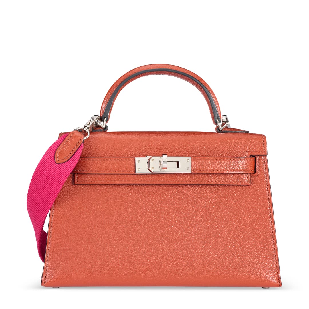A Cuivre Chèvre Leather Mini Kelly Sellier 20 Ii with Palladium Hardware