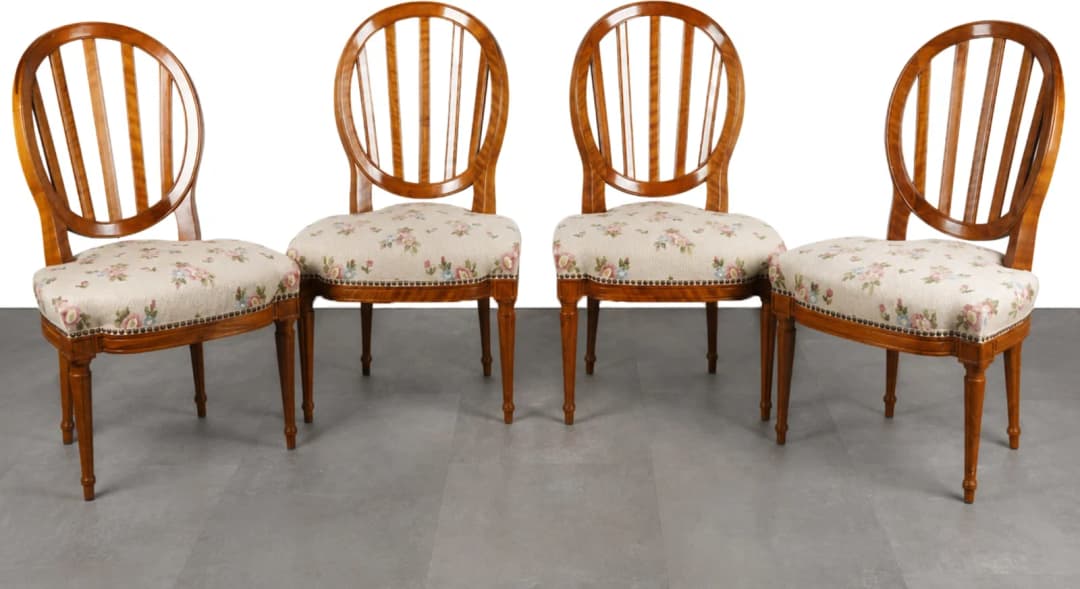 Set of four Biedermeier chairs