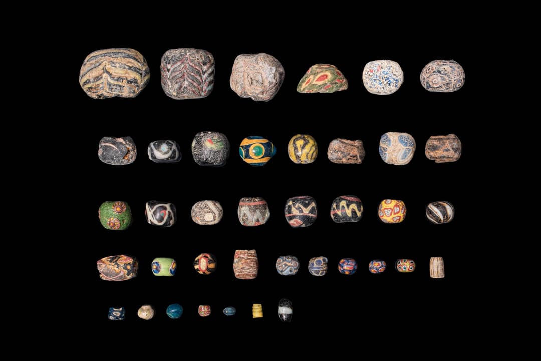 LARGE COLLECTION OF PHOENICIAN AND GREEK GLASS BEADS