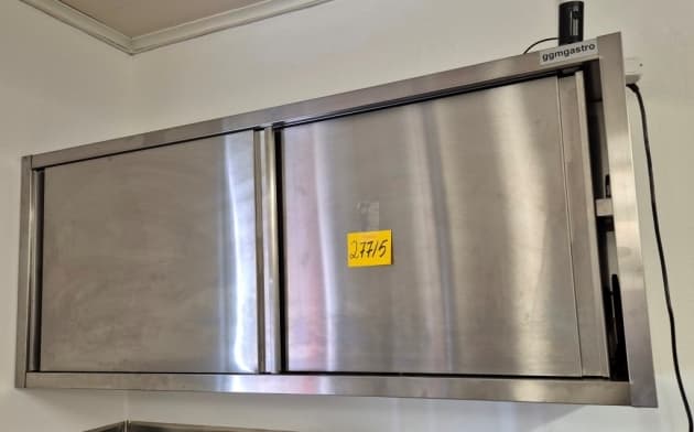 VÄGGHÄNGT ROSTFRITT SKÅP MED SKJUTDÖRRAR