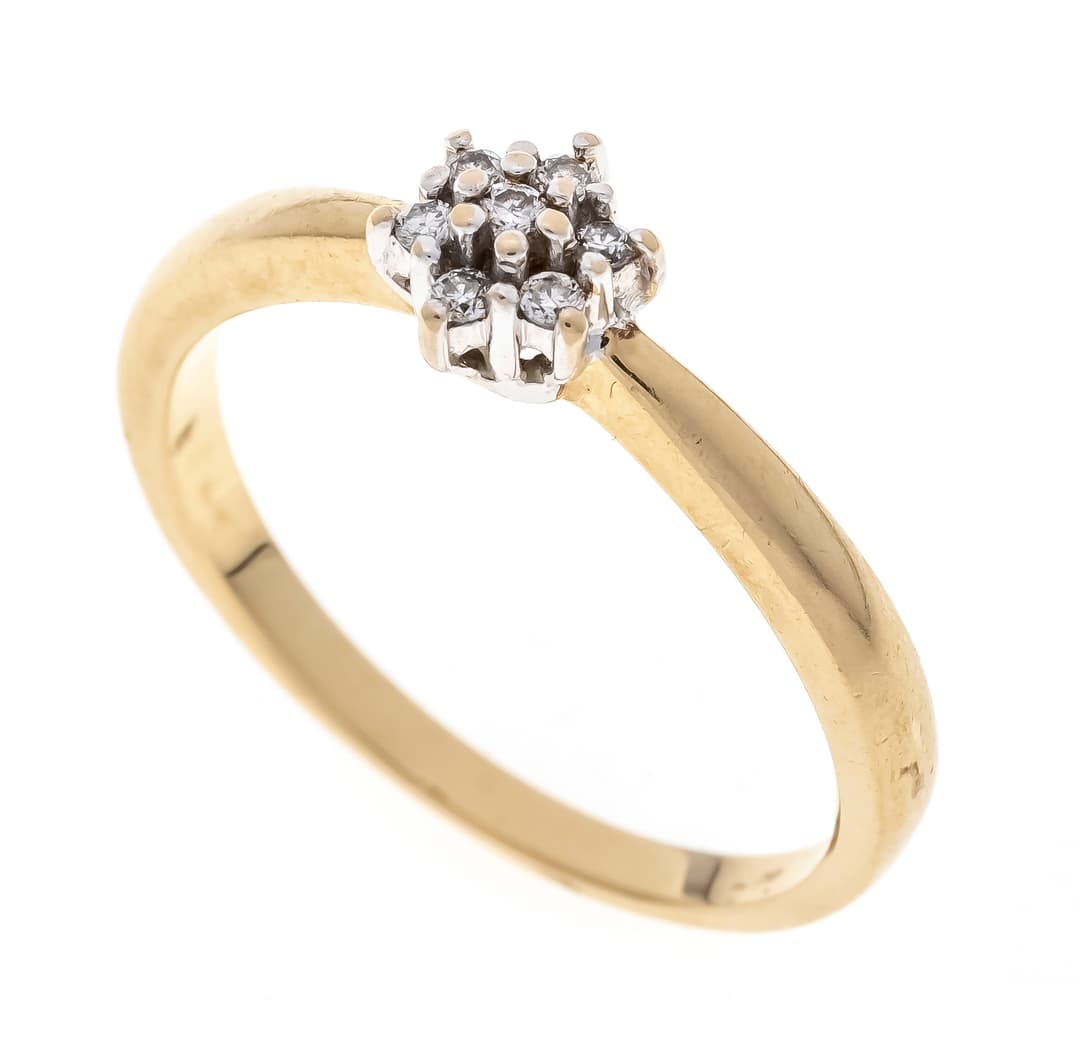 Blüten Brillant-Ring GG/WG 585/00
