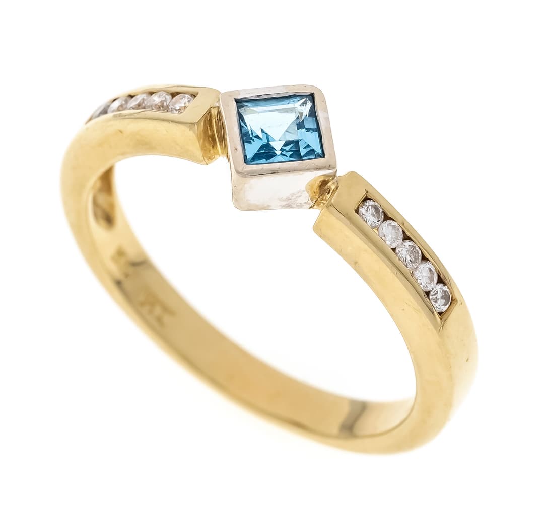 Blautopas-Brillant-Ring GG 585/00