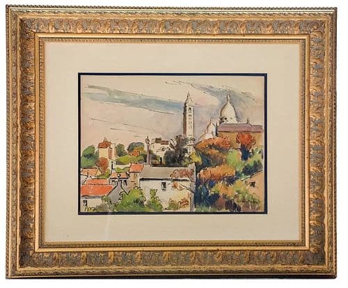 Ludovic-Rodo Pissarro - Vue de Montmartre, Watercolor & Ink