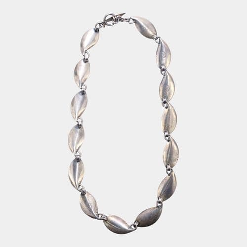 Aarre & Krogh Denmark Mid Century Modernist Sterling Silver 925 Leaf Necklace