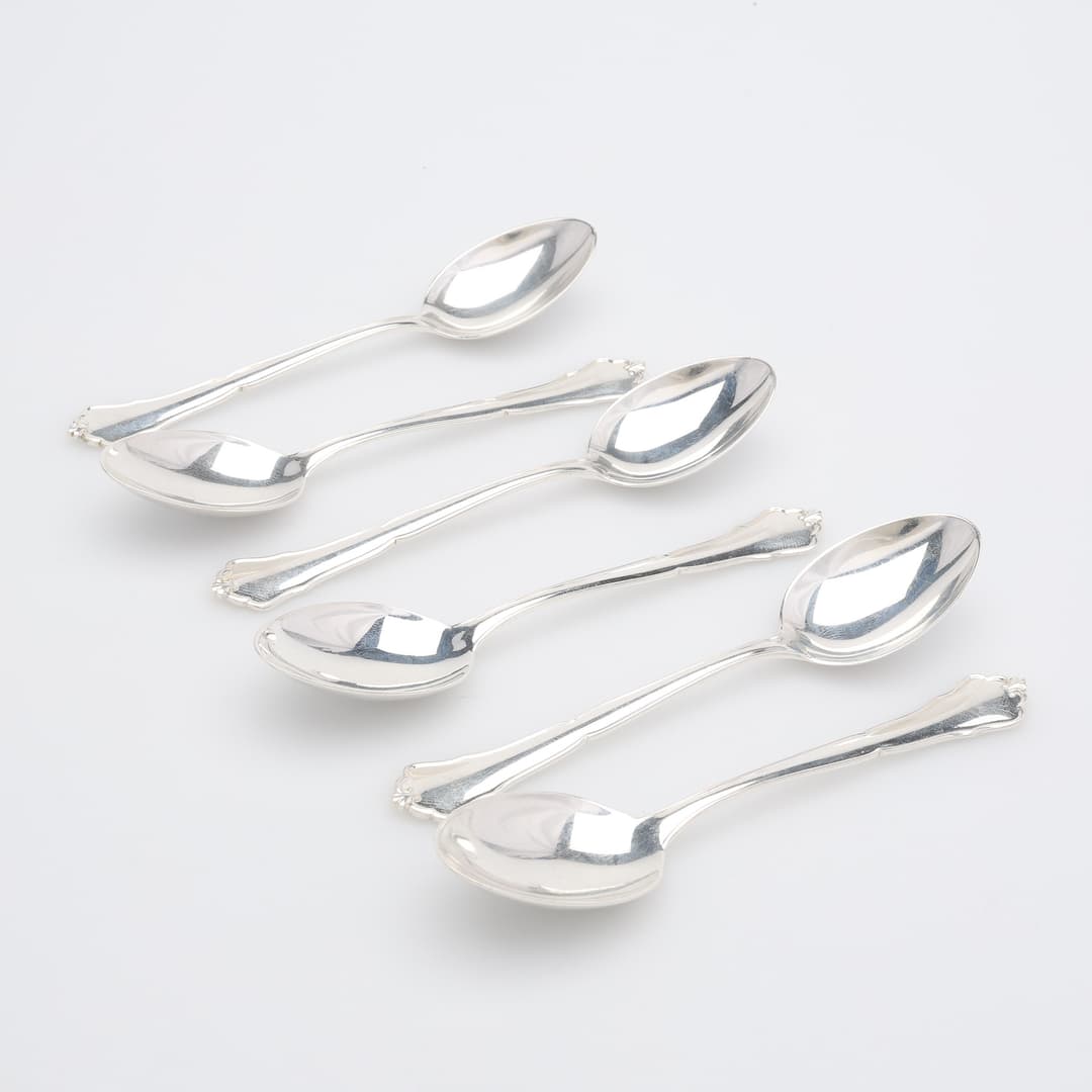 TESKEDAR AV SILVER, modell Hansa, 6 st, C.G. Hallberg, Stockholm
