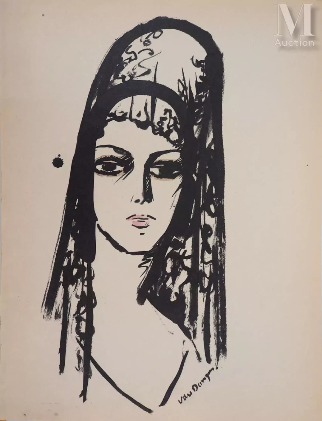 VAN DONGEN Kees (1877-1968) Jeune femme à la mantille, l'Espagnole, 1925