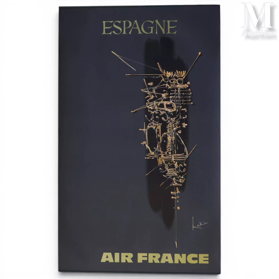 MATHIEU Georges (1921-2012) Affiche en couleur AIR FRANCE "ESPAGNE"