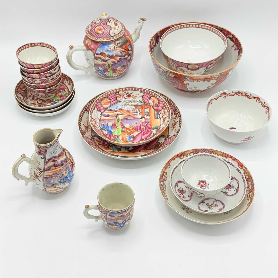Group of Chinese Export Porcelain Famille Rose Table Articles