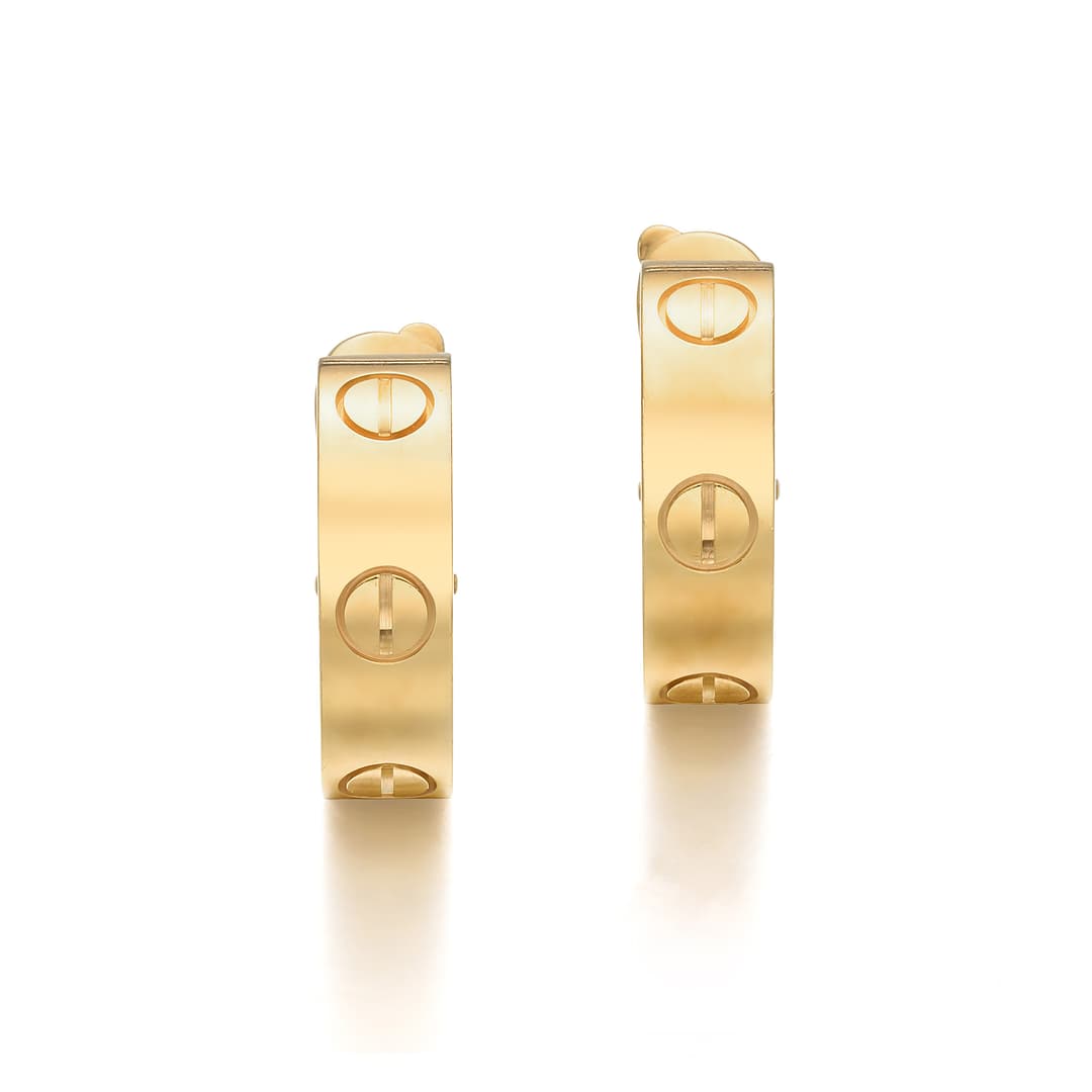 A Pair of Gold 'LOVE' Hoop Earrings, Cartier, circa 2006