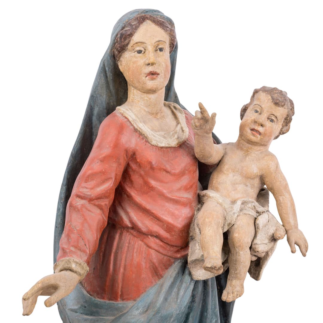 MADONNA MIT KIND AUF ROKOKO-SOCKEL