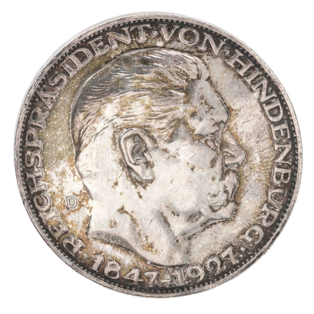 Weimarer Republik – Silbermedaille Reichspräsident Hindenburg 1847-1927