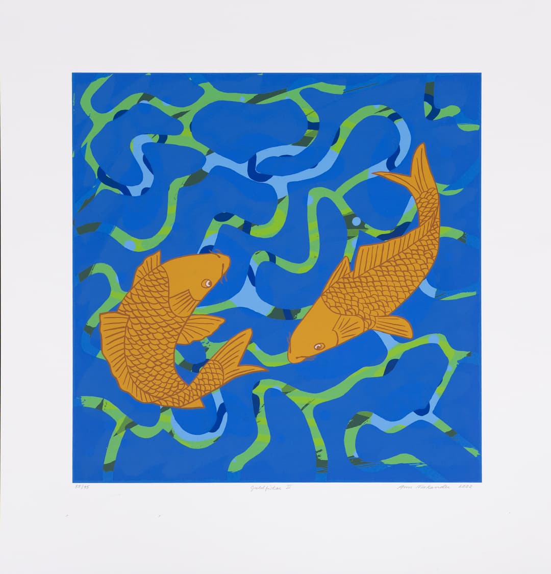 ANN MAKANDER (FÖDD 1954). "Guldfiskar II", serigrafi nr 55/75, signerad