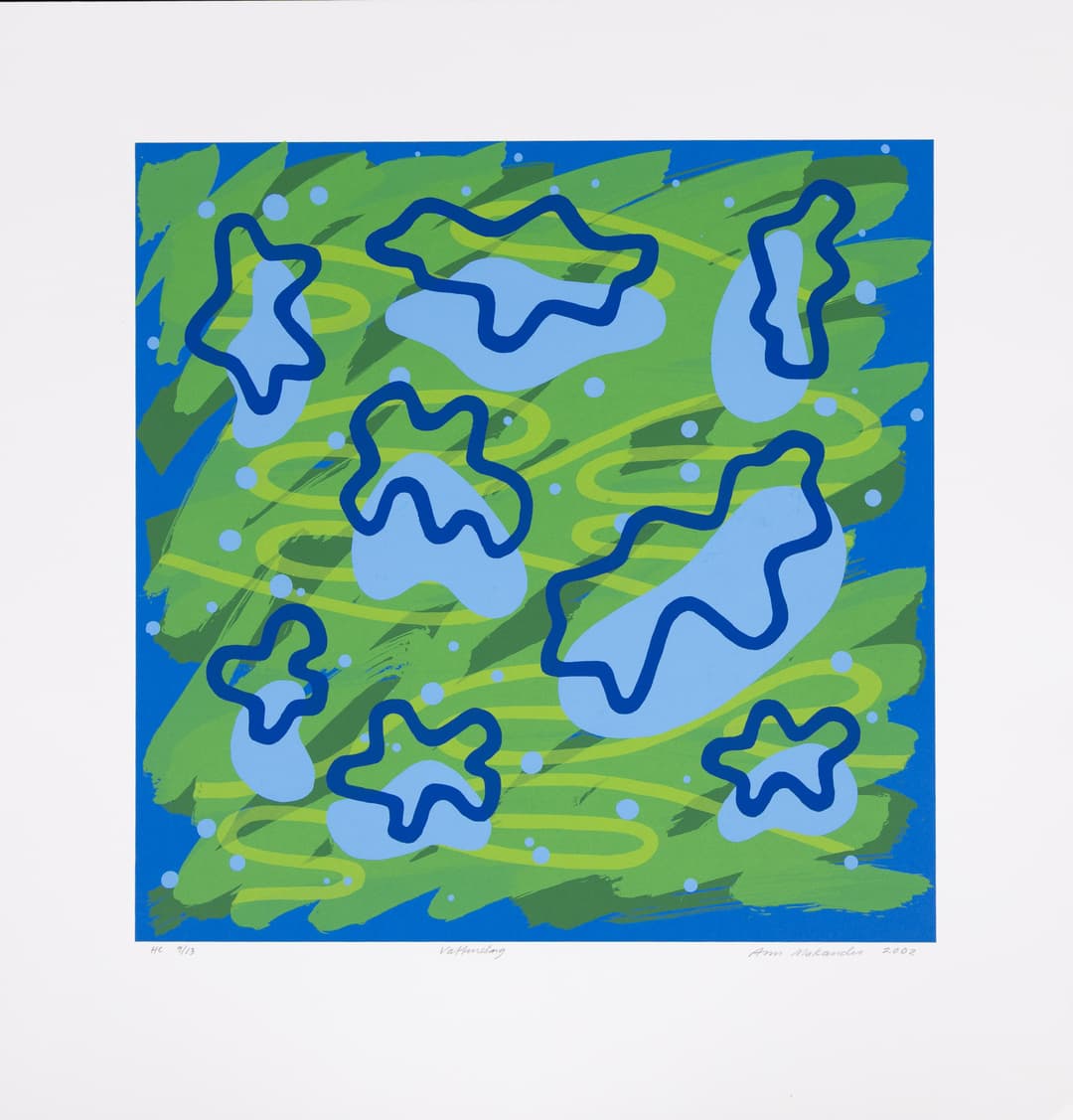 ANN MAKANDER (FÖDD 1953). "Vattensång", serigrafi nr HC 9/13, signerad
