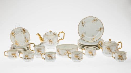 Gardner Russian Porcelain Floral Tea Set, Moscow