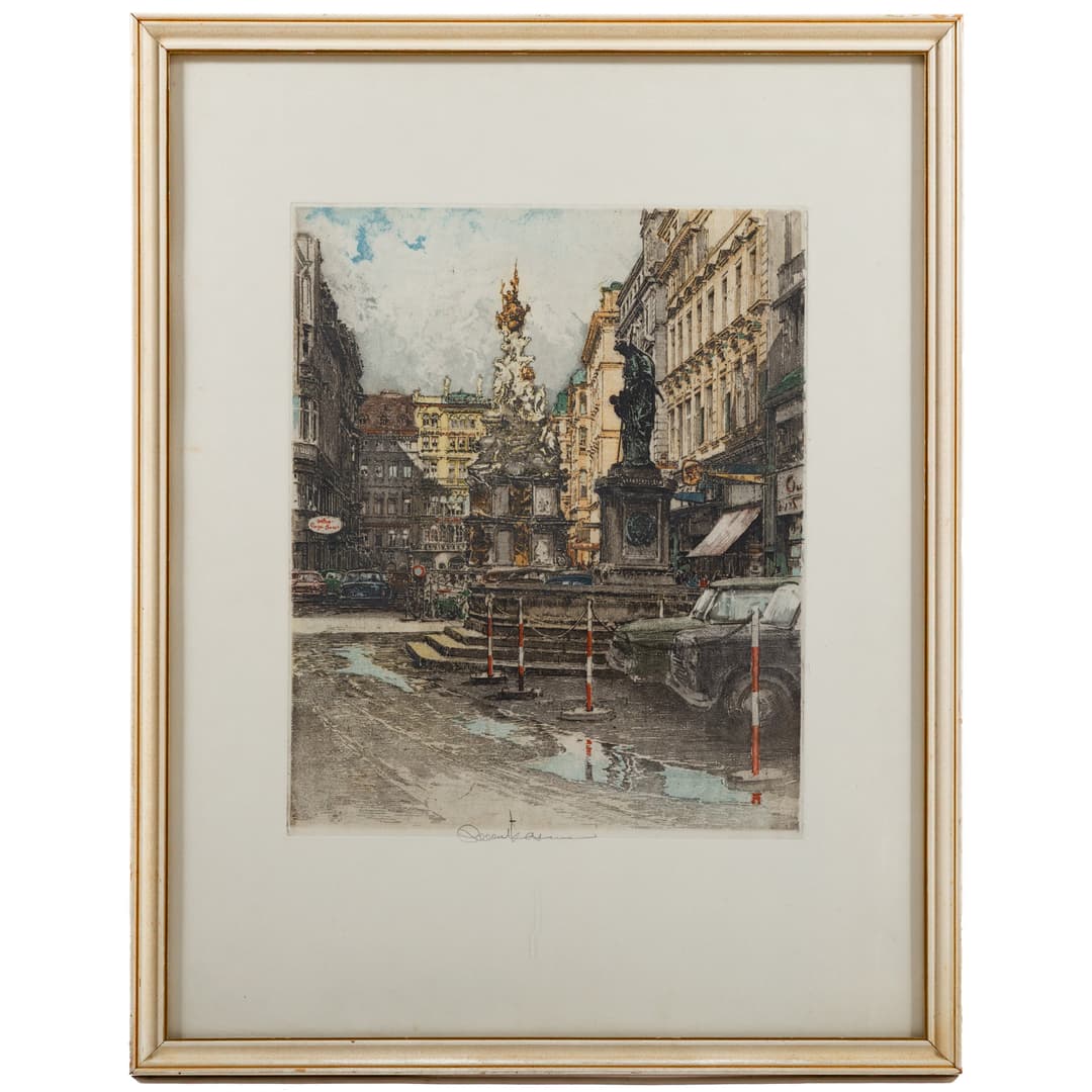 Hans Figura. "Vienna Scene II," screenprint