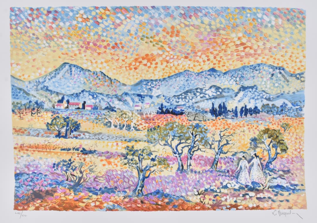 LUCIEN NEUQUELMAN. Färglitografi.