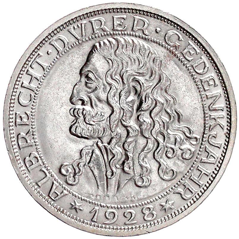 Weimarer Republik, Gedenkmünzen, 3 Reichsmark Dürer